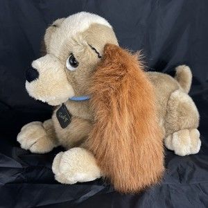 VINTAGE-18” DISNEY Parks Lady and the Tramp METAL Tag Plastic Eyes And Eyelashes